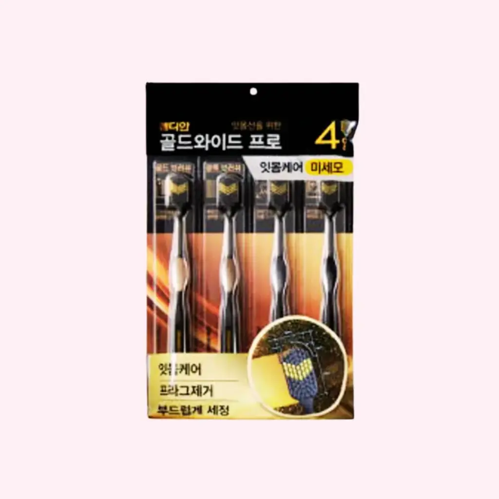 Median Gold Wide Toothbrush (4 ea) (On-pack/Fine Bristles)  