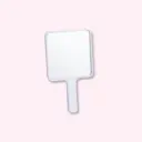 Handheld Mini Mirror #Cream White 